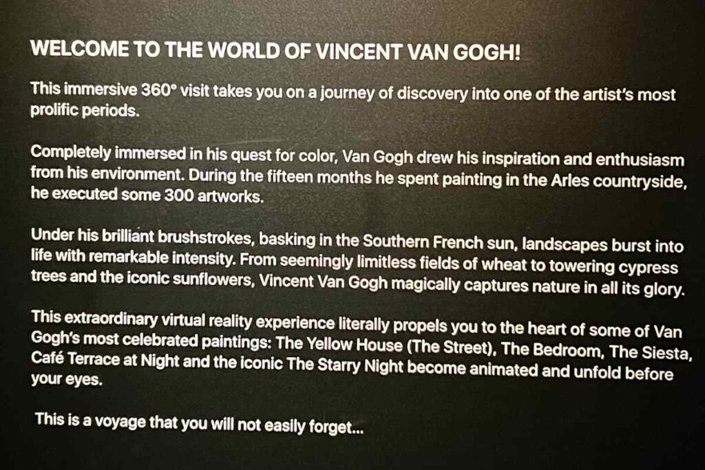 VR welcome sign Van Gogh in York