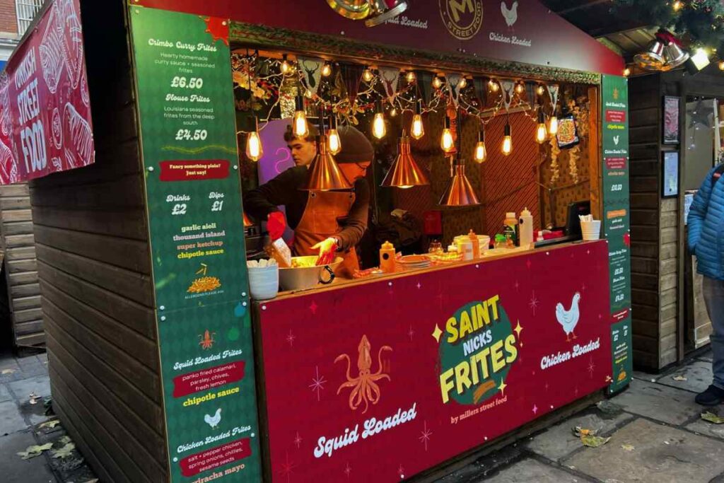 Saint Nicks Frites stall In York