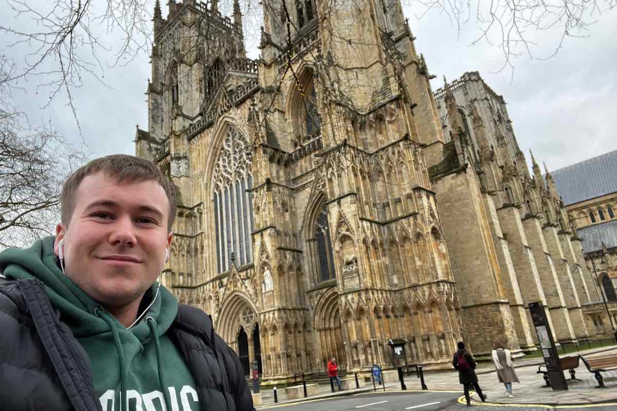 Selfie image outside York Minster