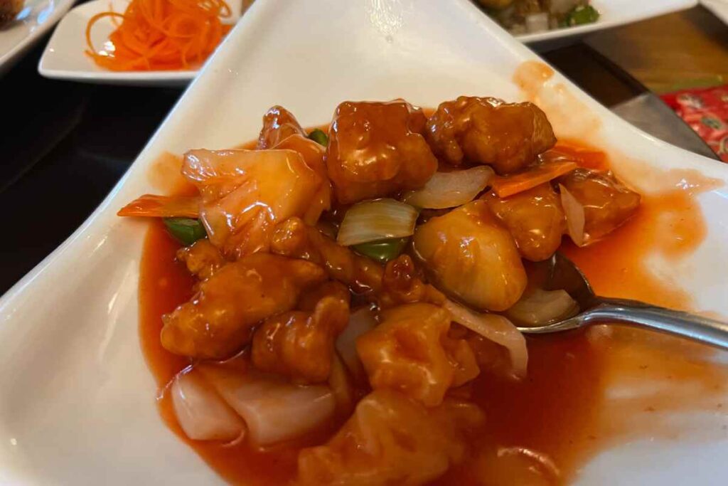 Sweet and Sour Chicken at Mulan in York