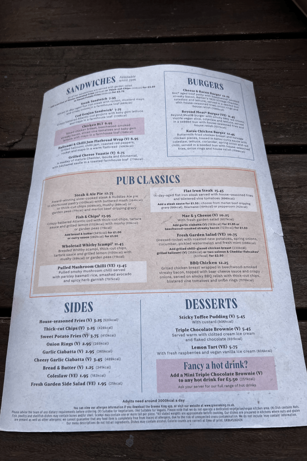 Lendal Cellars Resturant menu