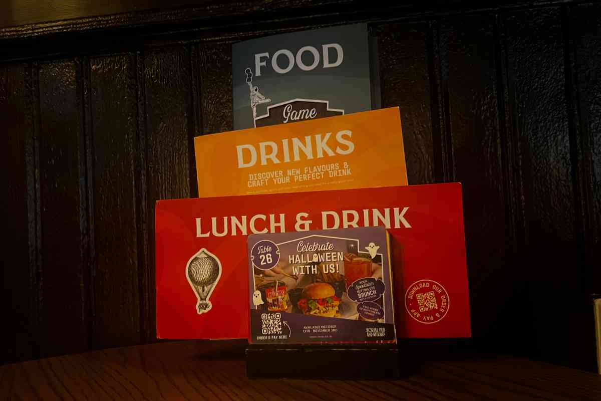 Menu Display at Keystones York